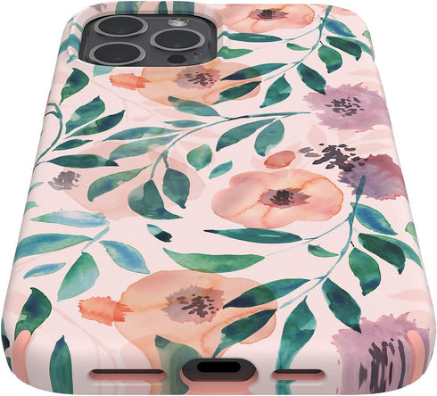 Speck Products Presidio Edition iPhone 12 Pro Max Case, White/Rosy Pink/Watercolor Roses...