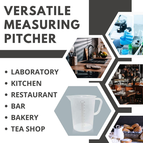 Appletofu Plastic Graduated Measuring and Mixing Pitcher - 2000ml Plastic Graduated Measuring Pitcher - Large Cylinder Graduated Measuring Contain...
