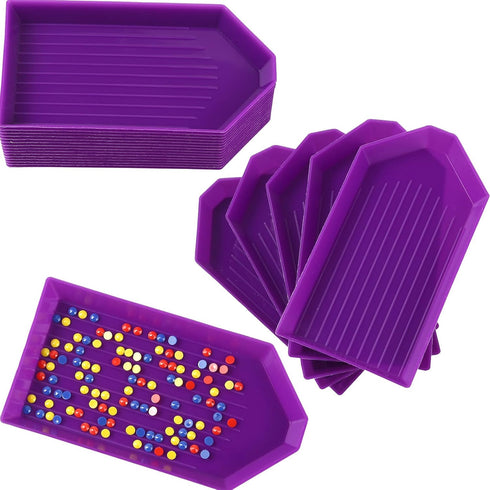 20PCS Purple Plastic Diamond Painting Trays,3.5inches x 1.9inches Bead Sorting Trays Organizer, Diamond Painting Tool Accessories for DIY Art Craf...
