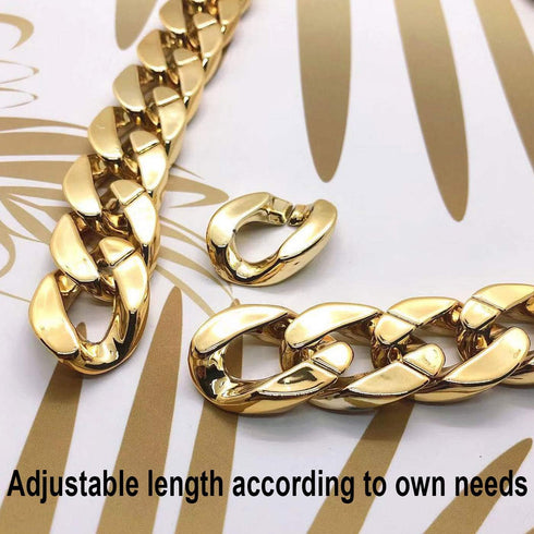 Markeny Men's Chunky Necklace, Rapper Fake Gold Chain 90s Hip Hop Fake Gold Necklace Costume Accessory (27.5 Inches*1.37inches)...