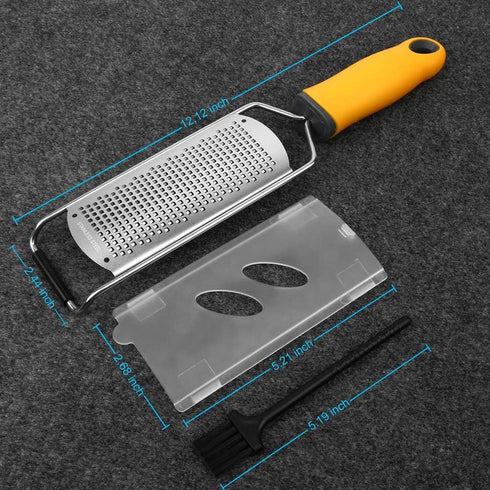 Pro Zester Grater, Lemon Zester, Parmesan Zester, Chocolate, With Razor-Sharp Stainless Steel Blade, Protective Cover and Cleaning brush, Dishwash...