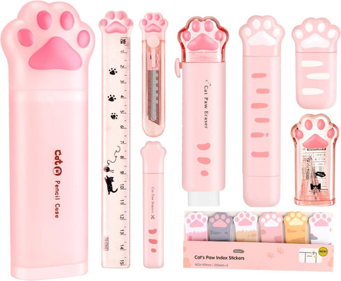 Cute School Supplies, Cute Stationary, Japanese Stationery Birthday Gifs, includes Pencil Sharpener,Eraser, Correction Tape, Ruler, Mini Scissors,...