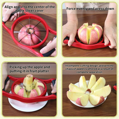 Newness 5.12 Inch Extra Large Apple Slicer, Heavy Duty Apple Cutter 8 Slices, Durable Apple Corer, Stainless Steel Apple Slicer and Corer - for Ap...