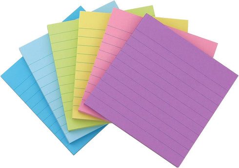 Early Buy Lined Sticky Notes with Lines 4x4 Self-Stick Notes 6 Candy Color 6 Pads, 70 Sheets/Pad...