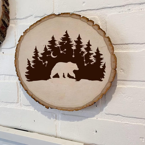 10 PCS Bear Deer Wolf Mountain Stencil Pine Tree Wildlife Forest Animal Stencils Template Wood Burning Stencils Reusable Patterns Moon Claw Stenci...