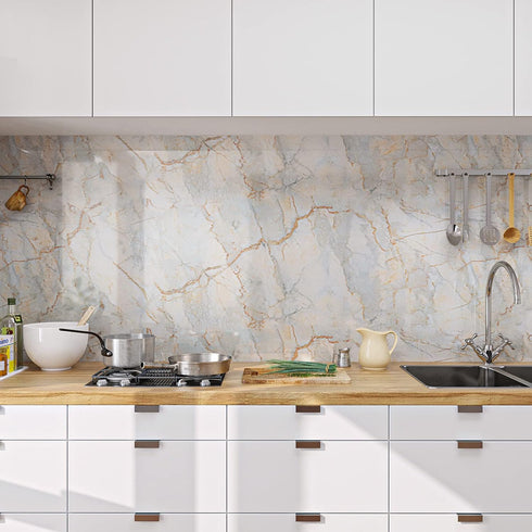 VaryPaper 15.7"x78.7" Glossy Marble Contact Paper for Countertops Waterproof Marble Peel and Stick Wallpaper Removable Self Adhesive Marble Vinyl ...