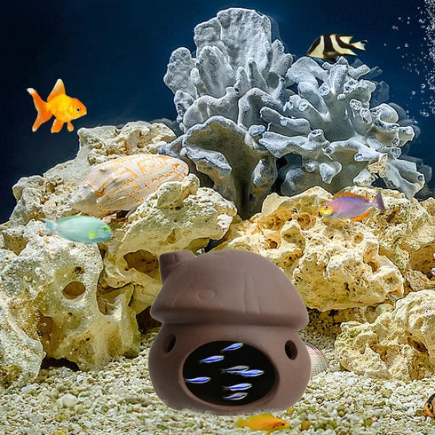 Saim Aquarium Mushroom House Decorations, Ceramic Fish Tank Cave Hideaway Small Fish Shrimp Breeding Cave Fish Tank Landscape Decor for Territoria...