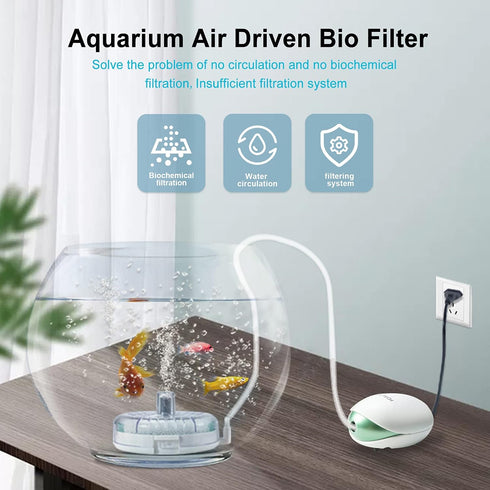 UPETTOOLS Mini Aquarium Sponge Filter, Small Internal Fish Tank Filter Detachable Submersible Filter with Air Stone Suitable for 5-8 Gallon Tank...