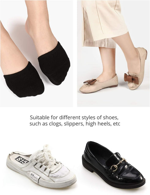 SATINIOR 8 Pairs Toe Topper Socks for Women, Mule Toe Topper Liner Half Socks Cotton Seamless...