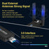 WiFi Adapter,USB WiFi Adapter,PC WiFi Adapter,1800Mbps Dual Band 2.4G & 5G(574Mbps/1201Mbps),Dual 5dBi Antennas High Gain 802.11AC,Supports Window...