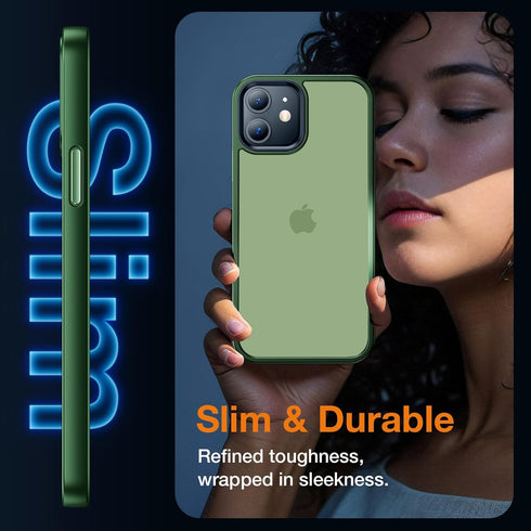 for iPhone 12 Phone Case, Shockproof for iPhone 12 Pro Case, Military Grade Drop Protection, Protective Hard Back Slim Translucent Case for iPhone...