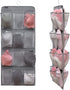 Dual Sided Hanging Shoe Organizer for Closet with Rotating Hanger Hanging Shoe Rack Holder with 24 Large Pockets (Grey-Mesh Pockets)...