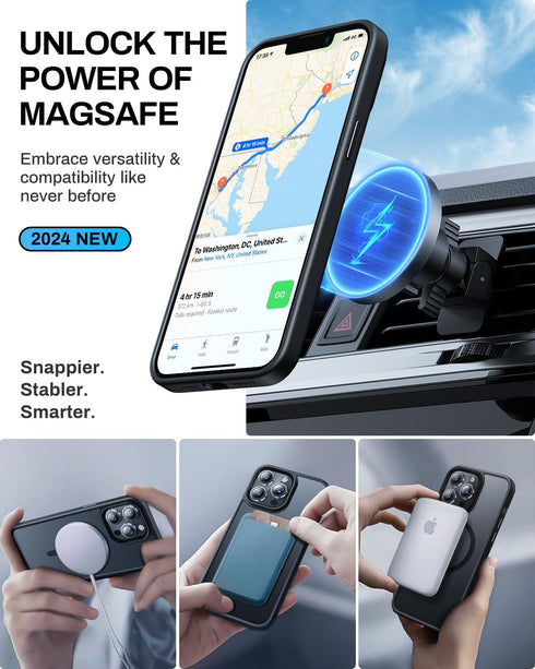 Strong Magnetic for iPhone 13 Pro Case, Compatible with MagSafe, Military-Grade Protection, Yellowing Resistant, Scratch-Resistant Back, Magnetic ...