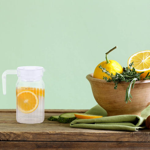 IMIKEYA Small Glass Pitcher Plastic Pitcher with Lid Cold Water Kettle Juice Pitcher Water Beverage Pitcher for Ice Tea Drinks Home Party Supplies...