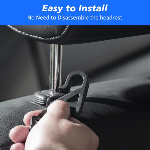 Adjustable Car Seat Headrest Hook, Universal Storage Headrest Hanger, Holder Hooks, Organizer for Vehicle, Strong and Durable Backseat Hanger Inte...