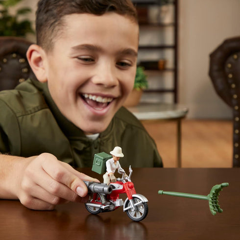 Indiana Jones Worlds of Adventure Helena Shaw Action Figure with Motorcycle Toy, 2.5-inch, Action Figures for Kids Ages 4 and Up...