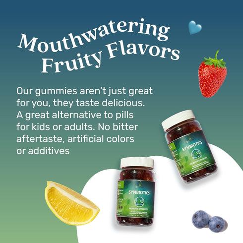 BeLive Prebiotic Fiber & Probiotic Gummies – High Strength Inulin (3g), Dietary Fiber Supplement, Digestive Support for Kids - Strawberry, Lemon, ...