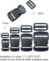 5 Set 1.25" Flat Buckles Dual Adjustable Buckles and Tri-Glide Slides Quick Side Release Buckle for Luggage Straps Pet Collar Backpack Repairing (...
