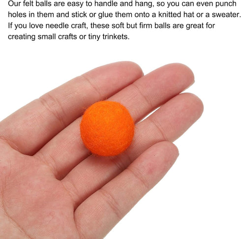 PATIKIL Wool Felt Ball Beads Wool Felting Pom 2cm 20mm Orange for Home Crafts Handcrafts Project DIY Pack of 10...