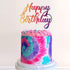 Tie Dye Happy Birthday Cake Topper for Tie Dye Party Carnival Party Decoration Supplies for Boys Girls...