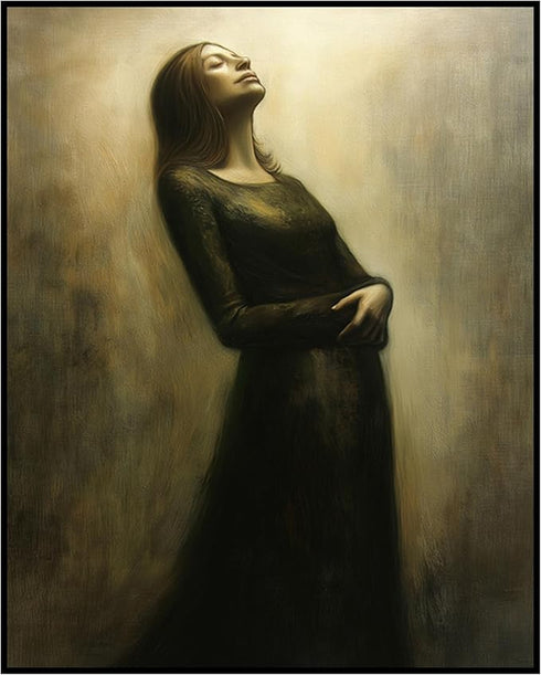 Posterizer 1 pcs-oil painting style of a woman with a serene expression 1-Collectibles & Fine Art Gift for Men Women Entrepreneur Teens Decor for...