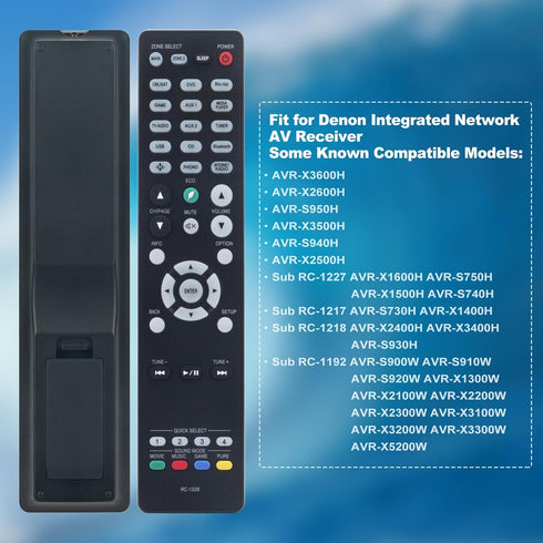 RC-1228 Sub RC-1227 RC-1217 RC-1218 RC-1192 Replacement Remote Fit for Denon Integrated Network AV Receiver AVR-X3600H AVR-X2600H AVR-S950H AVR-X3...