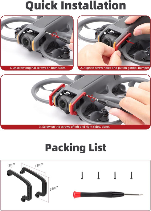 Gimbal Bumper for DJI Avata 2, PTZ Protect Bar Aluminum Alloy Camera Anti-Collision for DJI Avata 2 FPV Drone Accessories (Red)...