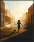 Posterizer 1 pcs-kids playing football on a dusty street-soccer poster-Sports & Hobby Art Gifts for sports fans Decor for Home & Office- unframed ...