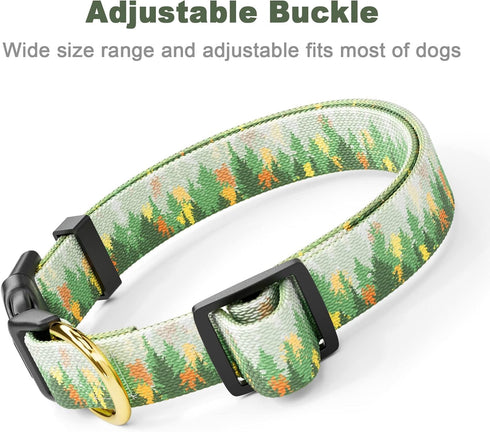 Dog Collar, Adjustable Boho Dog Collars for Medium Dogs, Cute Personalized Puppy Collar for Boy and Girl Dogs, Soft Nylon Pet Collar with Quick Re...