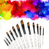 Angular Paint Brush, CBTONE 12pcs Nylon Hair Angled Paint Brushes Set Art Paintbrush for Watercolor, Acrylic, Gouache, Oil Painting - White...