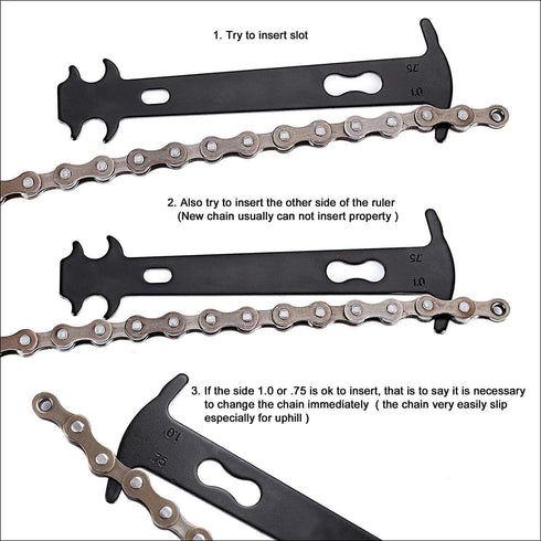 Oumers Bike Link Plier+Chain Breaker Splitter Tool+Chain Checker, Chain Missing Link Opener Closer Plier Chain Cutter Connector Wear Indicator Too...