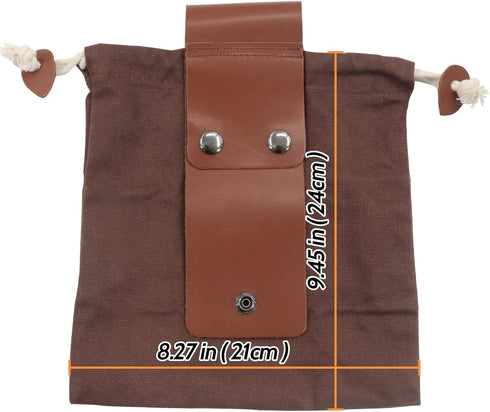 Foraging Bag Leather Belt Pouch Canvas Collapsible Bag Outdoor Camping Storage Folding Bag Mushroom Portable Storage Bags Belt Dump Pouches for Tr...