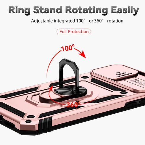 Hitaoyou Compatible iPhone 11 Case with Camera Cover & Kickstand, Military Grade Shockproof Heavy Duty Protective Magnetic Case - Pink...