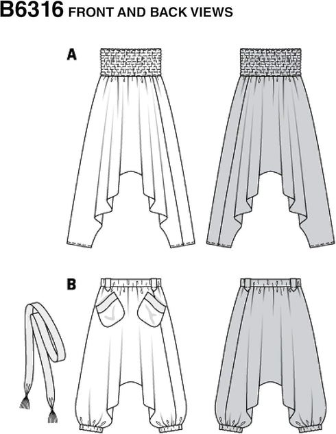 Burda Style Sewing Pattern 6316 - Misses' Harem Pant, A(6-8-10-12-14-16-18-20)...