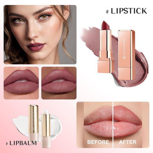 Color Nymph Beginner Makeup Set, Full Starter Cosmetics Set for Teenager Girls with Eyeshadow Palette Blush Lipstick Lip Pencil Eye Pencil Brush M...