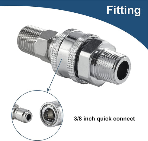 Pressure Washer Quick Connect 3/8 Inch, Pressure Washer Fittings, Adapter Set, Male Thread, 4 Pieces...