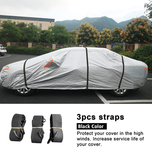 Car Cover Straps Wind Protector, 3Pcs Adjustable Elastic Windproof Ropes Protect Car Cover from High Winds, Universal Fit Most Cars (Black)...