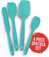 Culinary Couture 4-Piece Aqua Silicone Spatula Set - Heat Resistant up to 608°F, BPA-Free Spatulas for Nonstick Cookware - Baking Utensils...