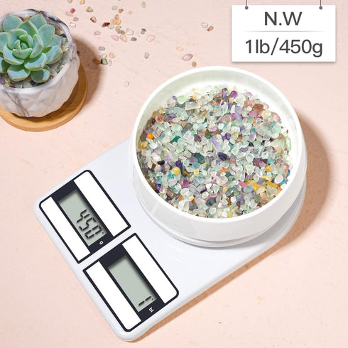 T4U Crystal Chips Stone Crushed Quartz Glass 1LB - Fluorite Tumbled Gravel Small Decorative Pebbles Bulk, Mini Polished Rocks Pieces for Crafts, V...