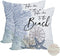 2 Pack Waterproof Take Me to The Beach Summer Pillow Covers 18x18 Inch Blue Ocean Sea Shell Coral Conch Starfish Throw Pillow Covers Outdoor Coast...