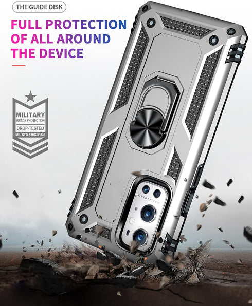 Military Grade Drop Impact for Oneplus 9 Pro Case Oneplus 9 Pro 5G Case 360 Metal Rotating Ring Kickstand Holder Armor Heavy Duty Shockproof for O...
