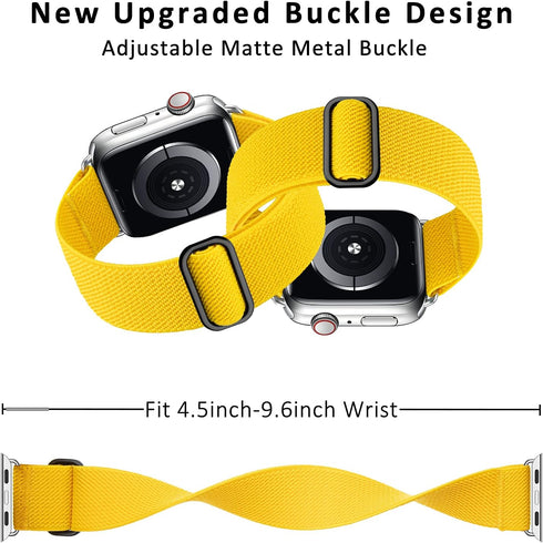 Stretchy Solo Loop Strap Compatible with Apple Watch Band 38mm 40mm 41mm 42mm 44mm 45mm 46mm 49mm,Soft Nylon Elastic Strap Wristband for iWatch se...