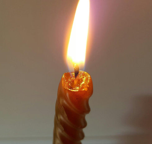 Twisted Candlesticks Golden Taper Candle -10inch Gold Tapered Candles Long Spiral Candles Dripless Twist Candle Sticks for Home Dinner Table Weddi...
