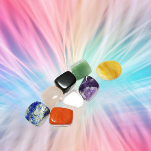 Chakra Stones Healing Crystals Set of 8, for Crystal Healing Meditation, Reiki or As Worry Stones or Palm Stones Thumb Stones and Crystal Therapy...