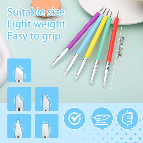 Dotting Tools, Silicone Clay Sculpting Tool, Clay Tools, Polymer Clay Tools, Clay Sculpting Tools with 15 PCS Modeling Dotting Tool, Embossing Too...