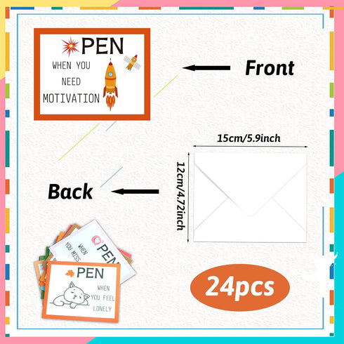 24 Pcs Open When Envelopes, Colorful Open When Letters Kit Envelopes, Open When Cards for College Student, Long Distance Gifts For Daughter Son Bo...