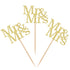 24 Pack of Mr & Mrs Cupcake Picks Gold Glitter Wedding Cucpake Toppers Bridal Baby Shower Party Supplies...