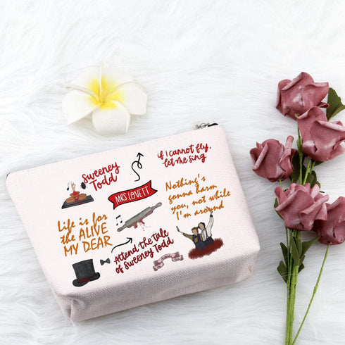 PXTIDY Sweeney Todd Musical Makeup Bag Broadway Musical Gift Makeup Bag Theatre Bag Sondheim Fans Gift Demon Barber Gift...