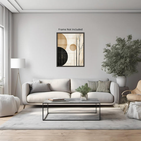 Posterizer 1 pcs-minimalist, geometric design-gold and black 5-Abstract & Modern Art-Gift for Men Women Teens-Chic Home Decor- unframed wall art...