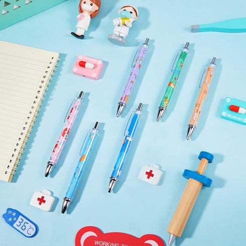 Thenshop Funny Nurse Pens Lovely Cartoon Ballpoint Nursing Pens Black Ink Retractable Press Pen for Appreciation Gifts Labor and Delivery Nurse As...